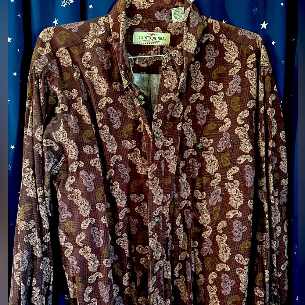 XXL Brown/Burgundy Paisley Shirt